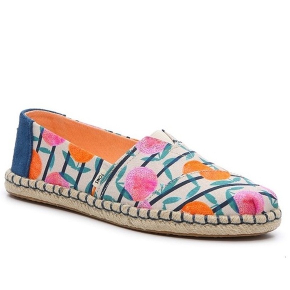 Tom’s Alpargata Rope‎ Espadrille like New - “squeeze the day” women’s size 9.5 - Picture 1 of 5